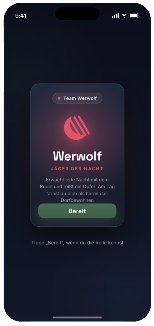Geheime Rollenkarte „Werwolf“ wird aufgedeckt
